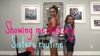 Showing me and my sisters cheer routine