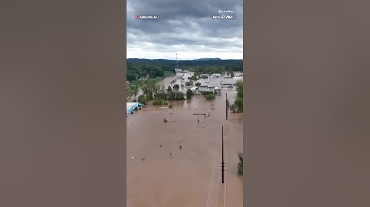 Drone footage shows extensive flooding in Asheville, North Carolina from Hurricane Helene