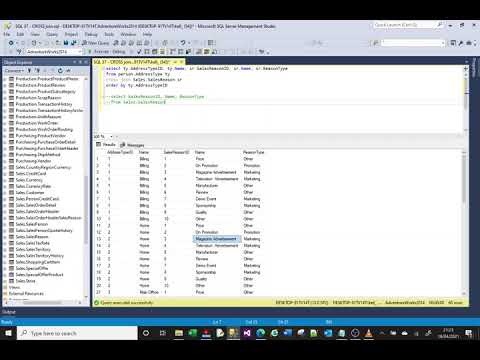 MS SQL tutorial on CROSS joins. What is a CROSS join and how are they created.