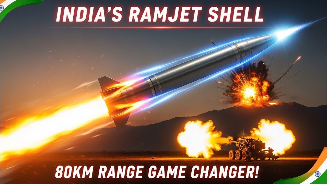 Индия только что испытала ПЕРВЫЙ в мире артиллерийский снаряд с прямоточным реактивным двигателем...