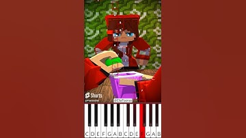 Easy Trick - JJ and JJ Gỉrl | Maizen Minecraft Animation (@EllaToonss) - Octave Piano Tutorial