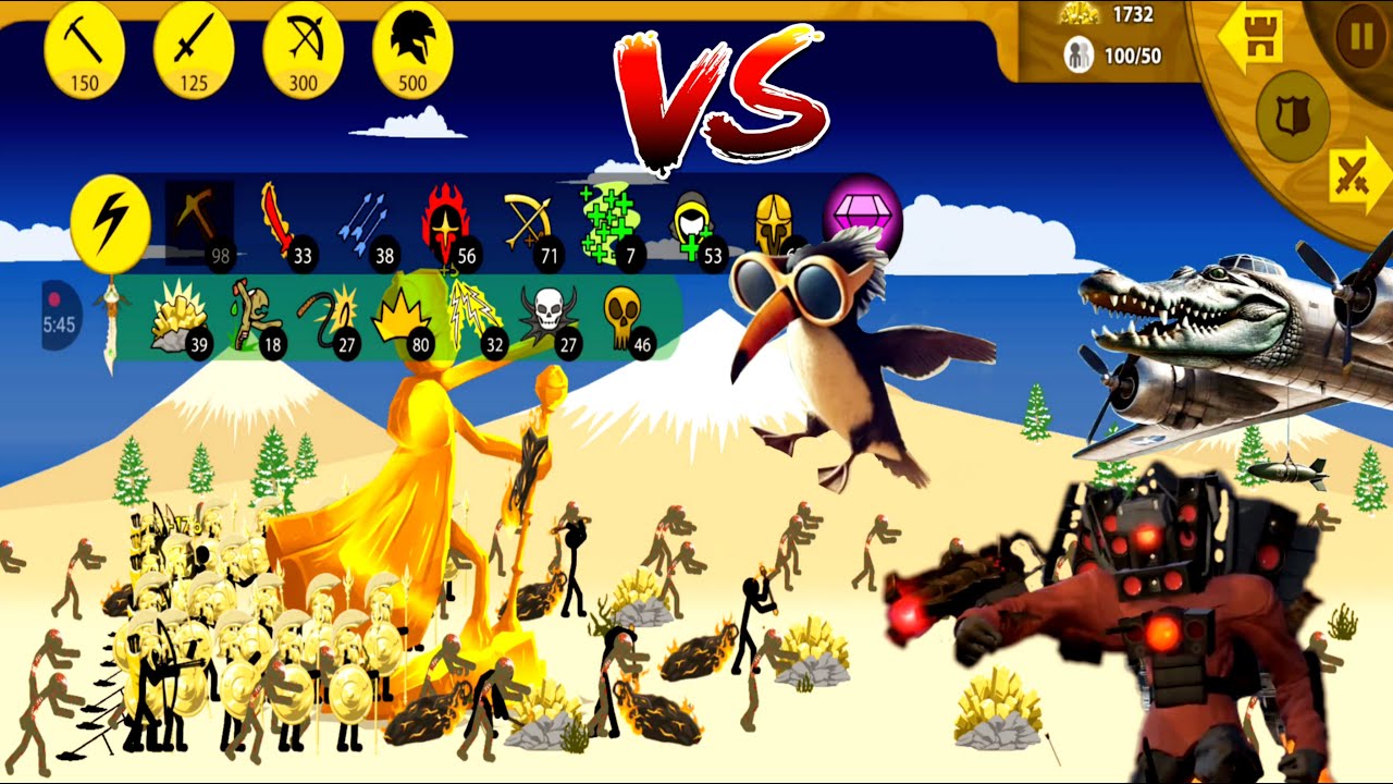 STICKMAN GOLDEN SHADOWRATH, NOEL XIPHOS, WRATHNAR VS FINAL BOSS | Stick War Legacy Mod 