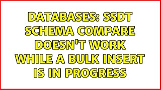 Celebrity Databases: SSDT Schema Compare doesn't work while a BULK INSERT is in progress Net Worth