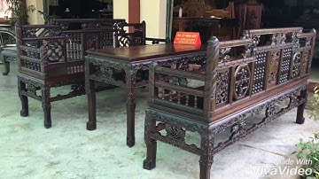 Trường kỷ song tiện Huế gỗ gụ | Đồ Gỗ Minh Hiệp