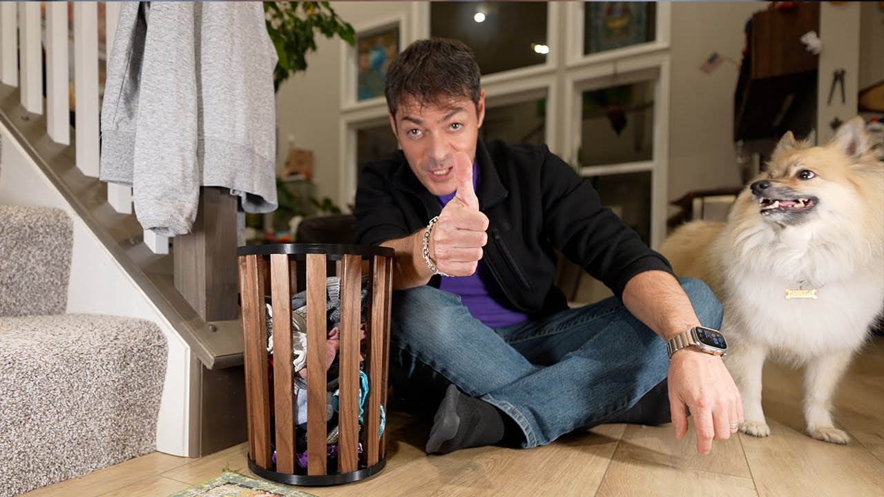 Walnut and 3D wood box for socks