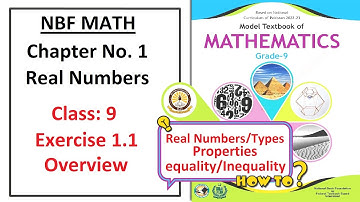 Math Class 9 (NBF) Exercise 1.1 Overview – (Real Numbers)   Complete solution – NBF .(FBISE)