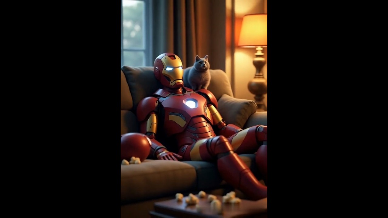 Iron man flying with his 🐈 