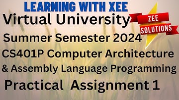 CS401P Computer Architecture & Assembly Language Programming        Assignment 1 Summer Semester
