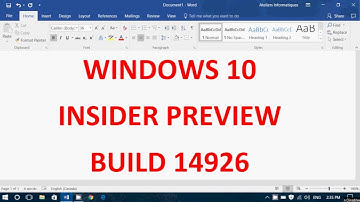 New Insider preview build 14926 Released September 14th 2016