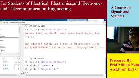 Generate Standard Elementary Test Signal using MATLAB