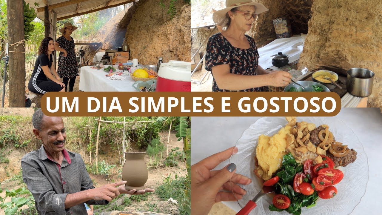 ALMOÇO CASEIRO, VASOS ARTESANAIS, LAGO E SIMPLICIDADE NA CASA DOS MEUS PAIS