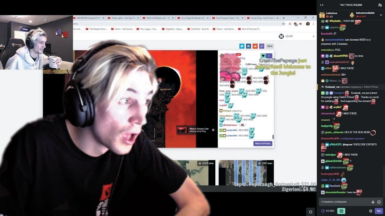 xQc reacts to Forsen beats Jump King Ghost of the Babe (with chat)