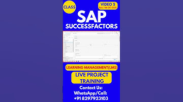 SAP SuccessFactors LMS Training Online Tutorial Class 5 11th OCT 2025 #sapsuccessfactorstraining