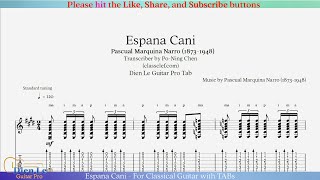 Espana Cani - For Classical Guitar with TABs