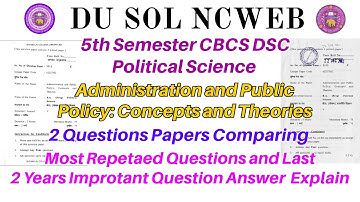 DU SOL 5th semester Political Science Administration and Public Policy 62327502 Question Paper 2024