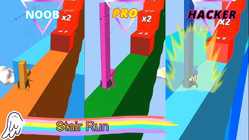 Stair Run - NOOB VS PRO VS HACKER gameplay voodoo games android&ios