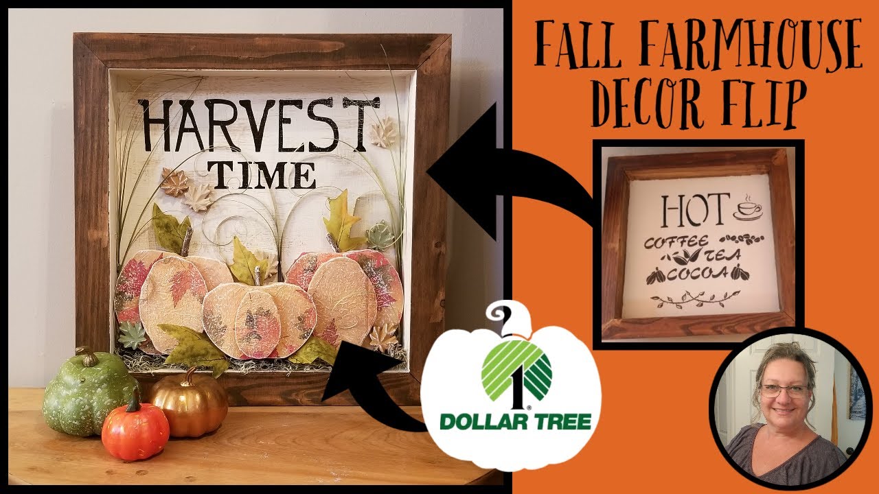 Dollar Tree Fall DIYFall Farmhouse Decor FlipDollarama DIYRepurpose