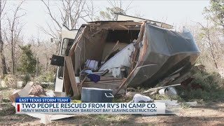 2 rescued from overturned RVs after severe thunderstorms in Camp County