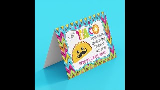 AmandaCreation Valentinstagskarten Mit Taco-Motiven – 4 Designs, 10,2 X 15,2 Cm, Blanko, Lustig & Liebevoll