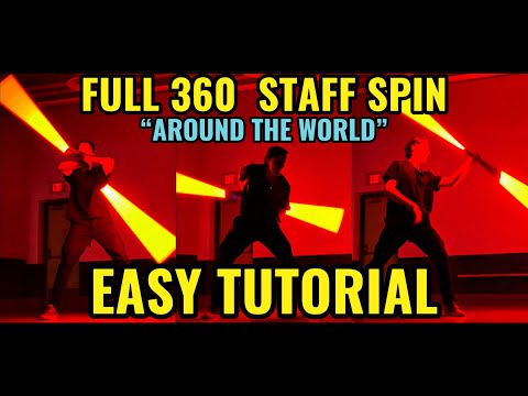 Around the World Staff/ Lightsaber Spin EASY Tutorial ft. @nsabers