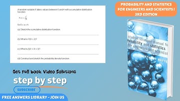 A random variable X takes values between 0 and 4 with a cumulative distribution...CH 2.2 problem 4