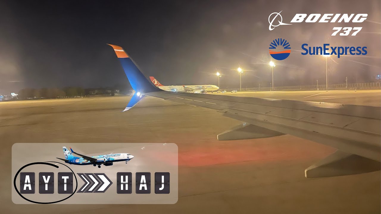 SunExpress takeoff from Antalya airport (AYT) | Boeing 737-800