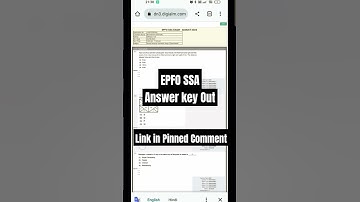 EPFO SSA Answer key out #epfo #epfossa2023exam #epfo_new_update_2023