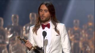 Video thumbnail of "Jared Leto winning Best Supporting Actor | 86th Oscars (2014)"