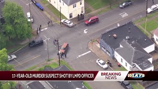 LMPD officer shoots 17-year-old homicide suspect near Churchill Downs