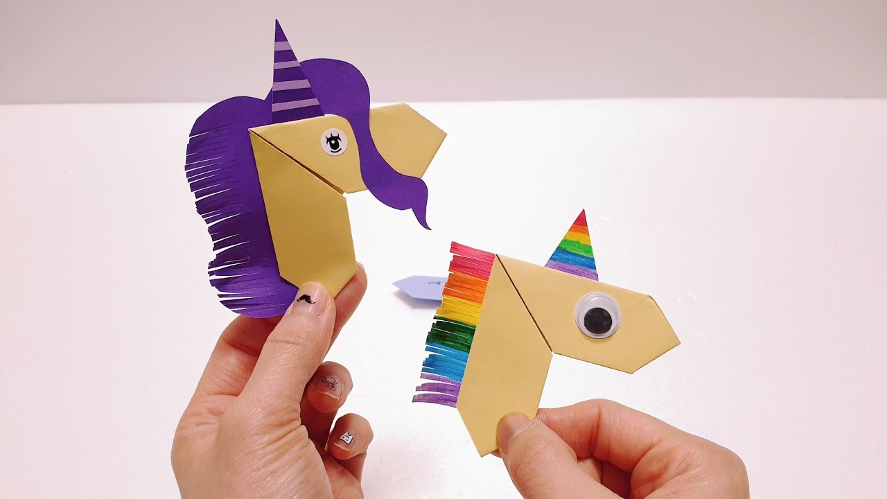 미술놀이》쉽고 간단. 🦄유니콘 종이접기🦄 How to make a paper unicorn. YouTube