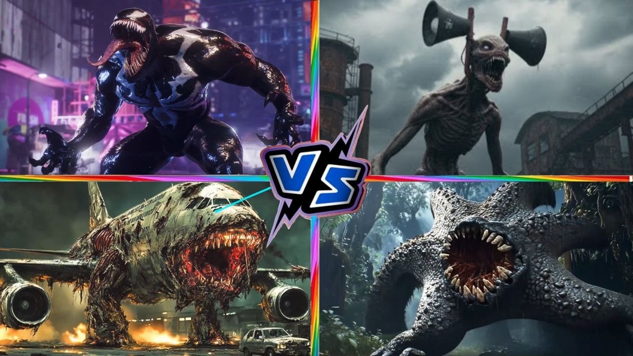 VENOM 🕷️💀 🆚 SIREN HEAD 🔊💀 🆚 INFECTED SKY ☁️💀 🆚 HUNGRY STAR ⭐💀 | Coffin Dance Monster Battle