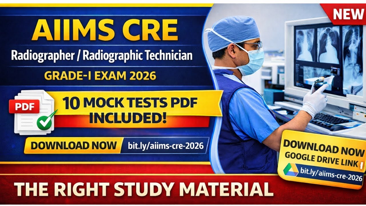 AIIMS CRE Radiographer Exam 2026 PDF  10 Mock Tests  Download Now