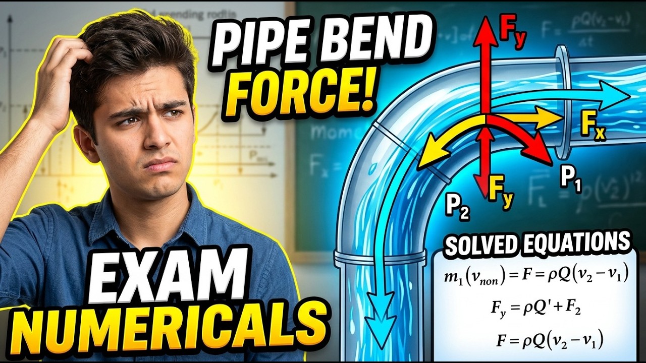 Fluid Mechanics Pipe Bend Problems | Momentum Force Numericals Solved ...