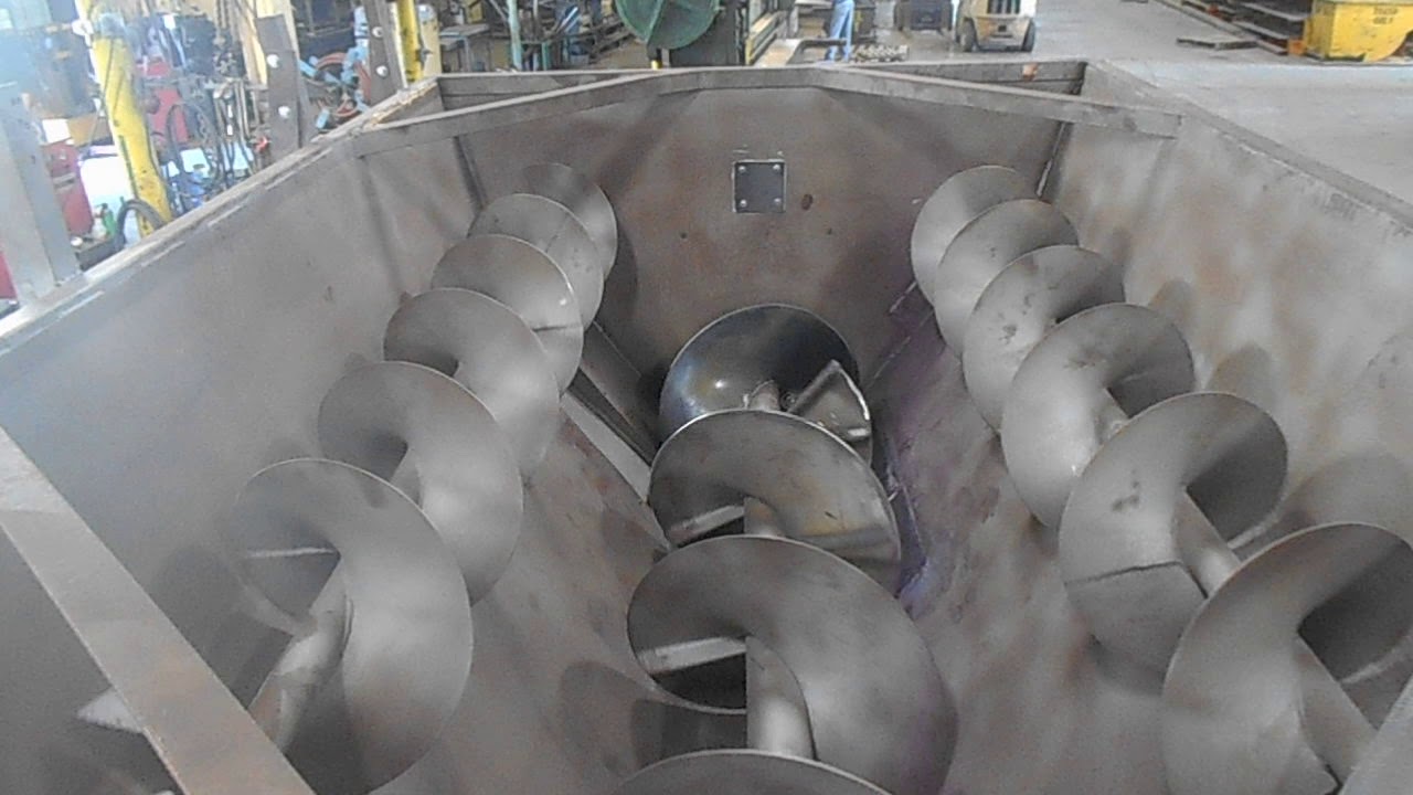 BJ Triple Auger Mixer Test Run - YouTube