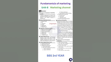 Fundamentals of Marketing unit-8  summary // BBS 3rd year marketing #marketing #bbs #bbs3rdyear