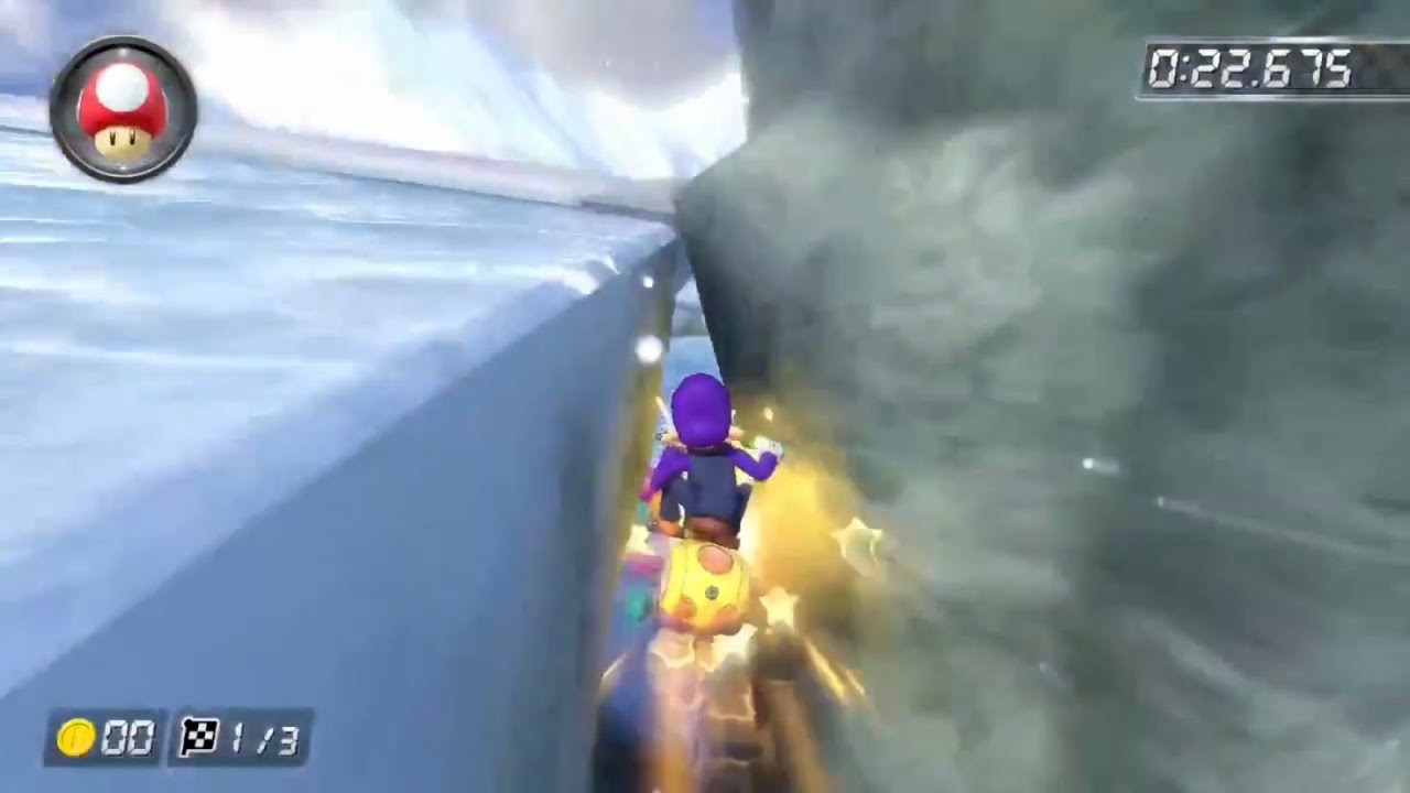 マリオカート8dx ワリオスノーマウンテンで出来るバグショートカット Youtube