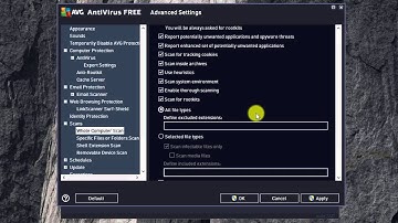 AVG 2016 Free Antivirus advanced settings