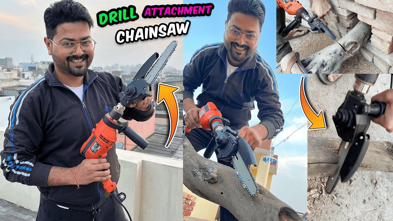 DRILL CHAINSAW ATTACHMENT 🔥 MINI CHAINSAW UNBOXING ASSEMBLY