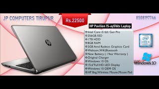 Hp Pavilion 15-Ay516Tx Intel Core I5 6Th Gen Pro,256Gb Ssd,1Tb Hdd,8Gb Ram,2Gb Amd Graphics Card