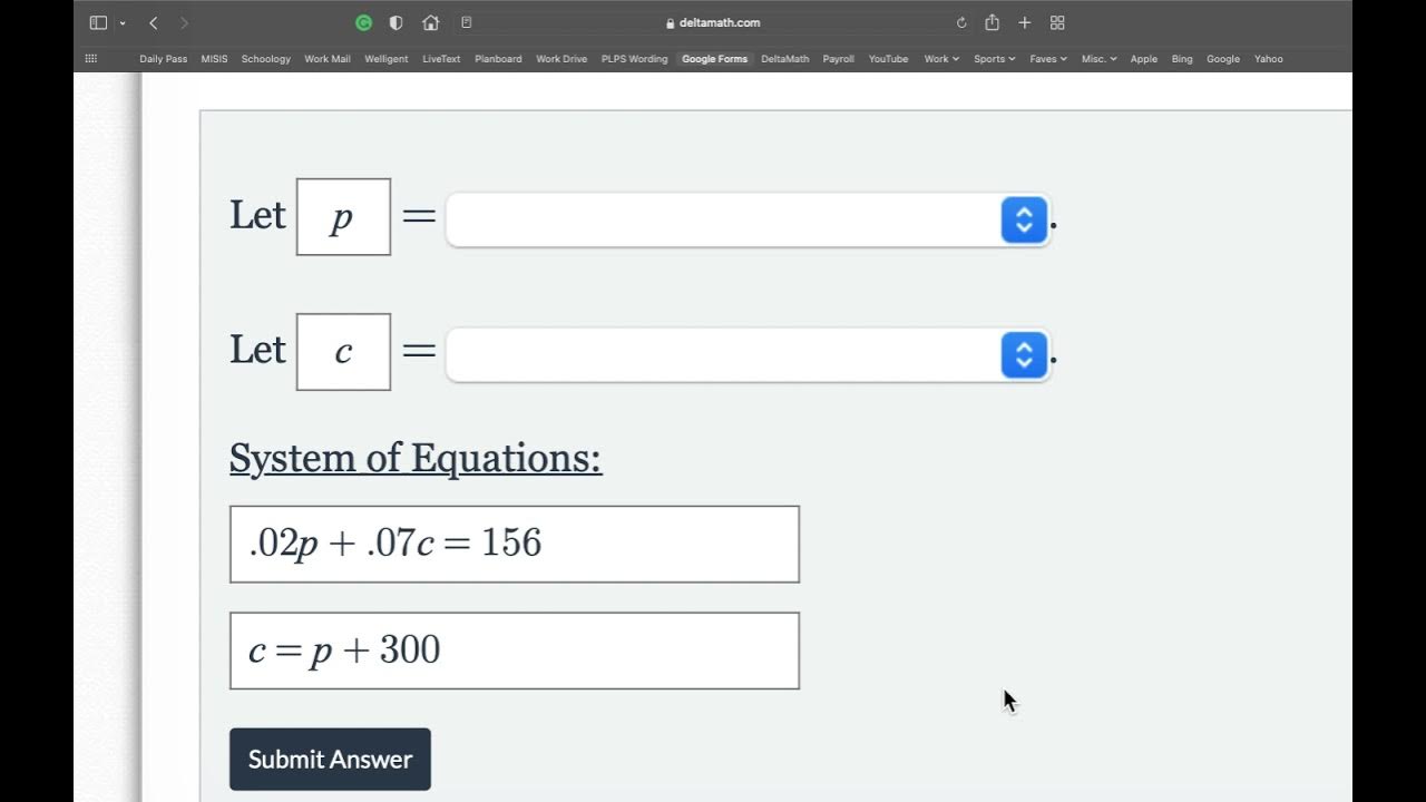 Write System of Equations from Context VIDEO LESSON - YouTube