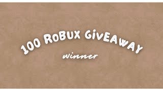 100 ROBUX GIVEAWAY WINNER || CHECK DESCRIPTION || GOSKI BUILDS