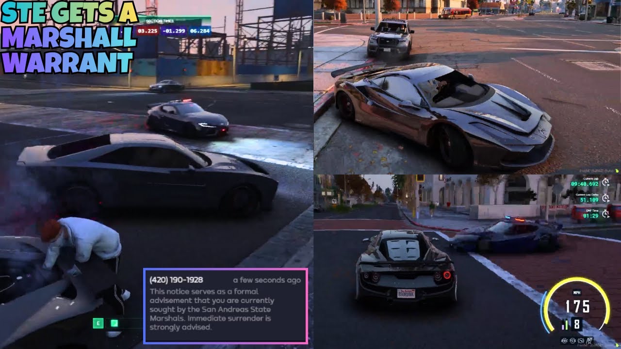 Marshalls Follow Ste & Pull up to His Race for a Marshall Warrant | NOPIXEL 4.0 GTA RP