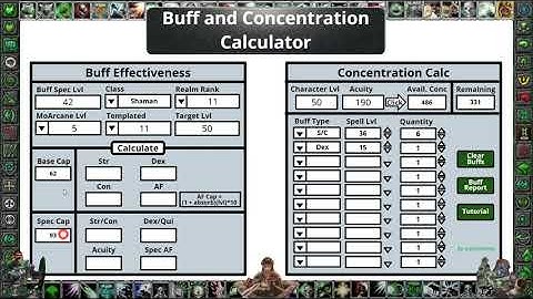 DAoC Buff and Concentration Calculator