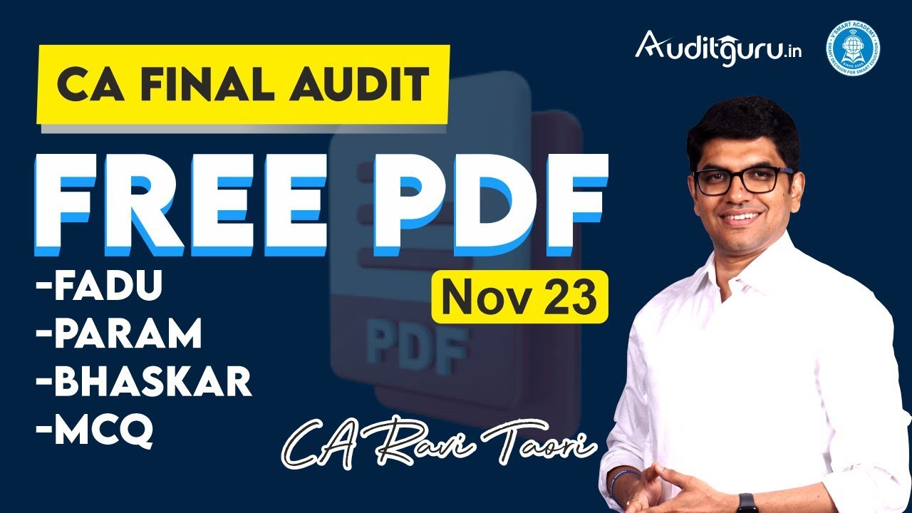Free PDF Notes | CA Final Audit | Nov 23 Exam | CA Ravi Taori - YouTube