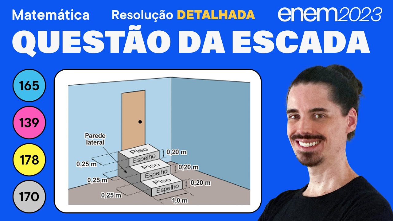 🔵 Questão da escada: ENEM 2023 Matemática (Detalhada) - Área de Figuras Planas