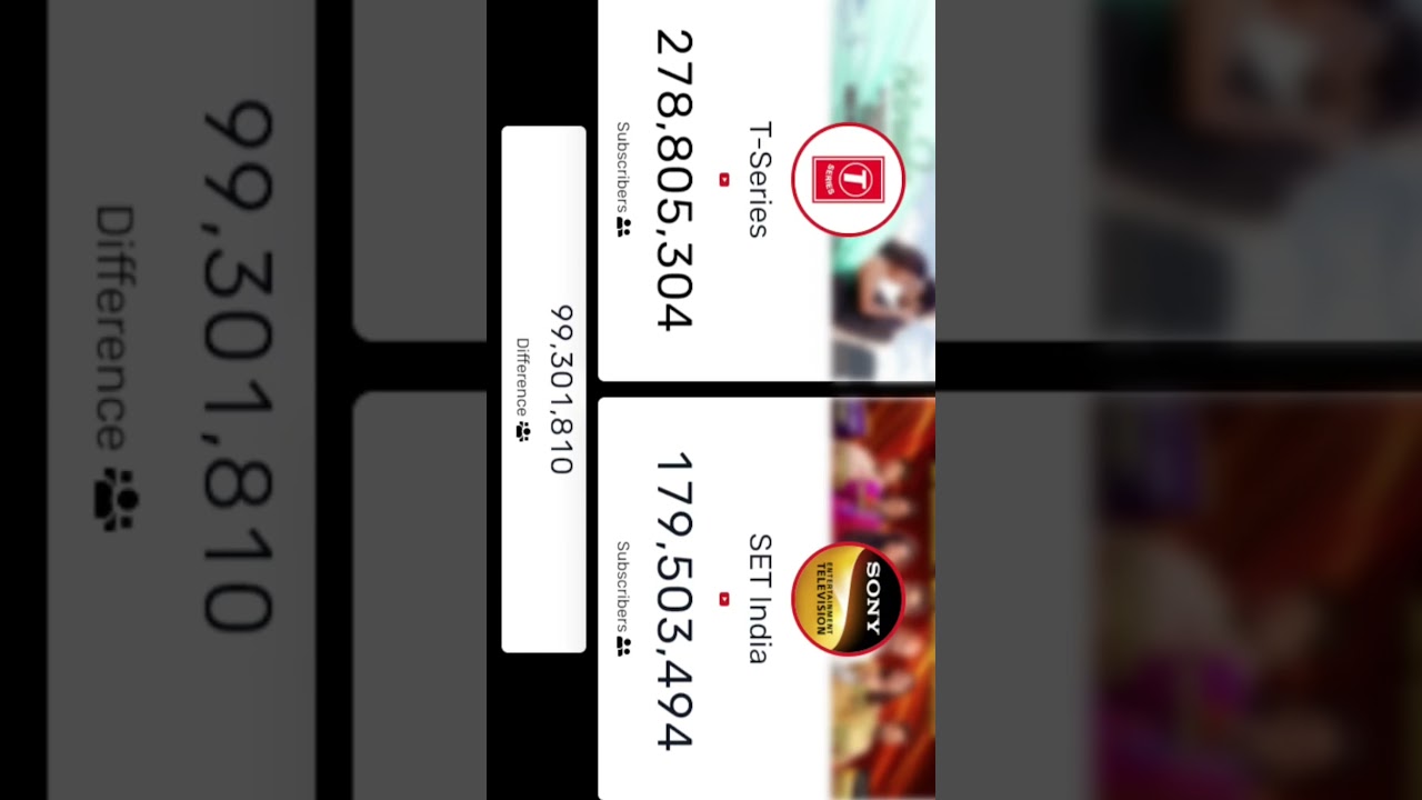t series😀😃 vs 😀😃soney art live subscriber count on youtube video 