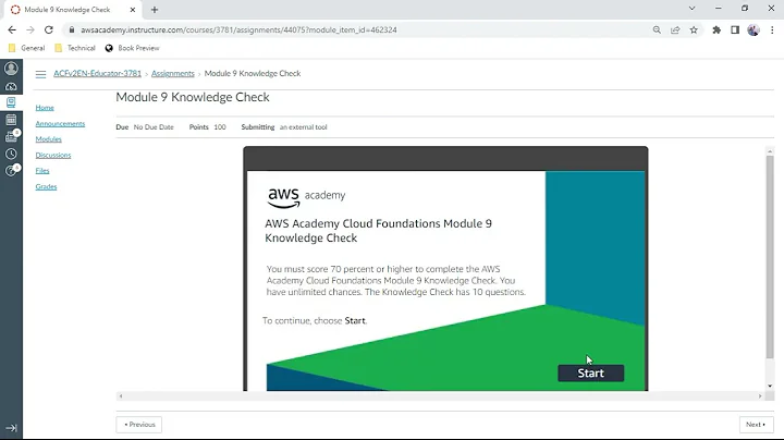 AWS Cloud Foundations -  Module 9 - Knowledge Check - Anand K