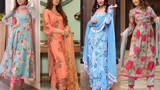 Chiffon printed suit designs 2025 || Chiffon kurti design || Printed Chiffon anarkali suit designs screenshot 3
