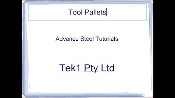 ADVANCE STEEL TUTORIAL 1   TOOL PALLETS