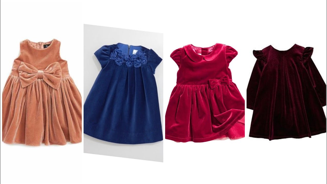 Velvet Frocks designs for babies !! Velvet baby girl's modern dress's